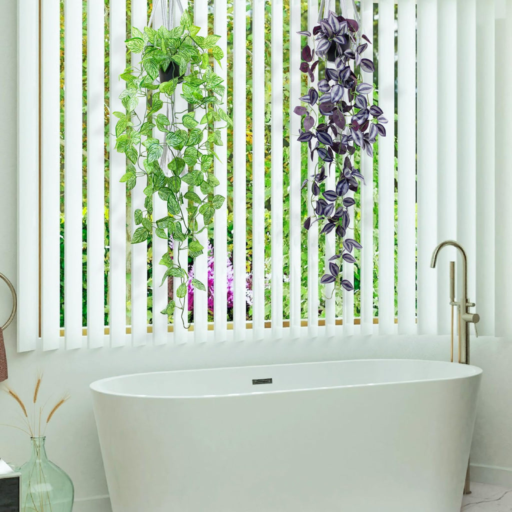 3Pack Small Fake Hanging Purple Plant | Casa Home Living