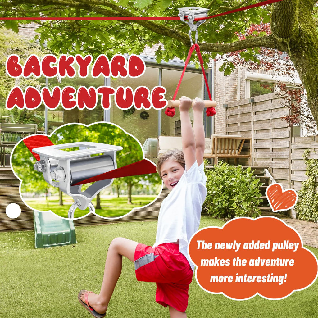 Warrior Obstacle Course for Kids - 60ft Slackline with 8 Pcs Accessories, Tree Protector & Carry Bag