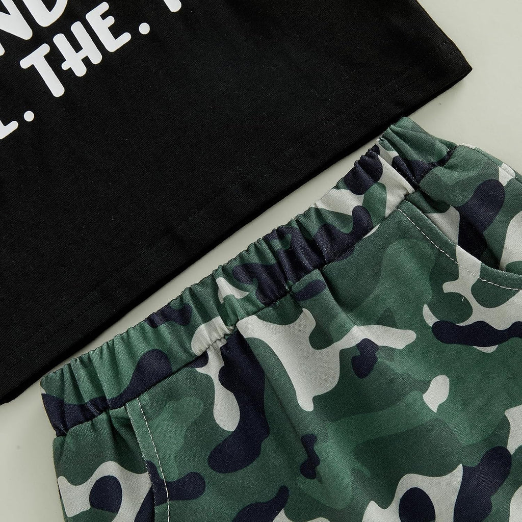 Toddler Baby Boy Summer Clothes Short Sleeve T Shirt Top Casual Shorts Set Cute Infant Boys Shorts Set