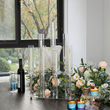 Acrylic Candle Holder Candlestick Holders, Candelabra 7 Arms, 26.5 Inch Tall