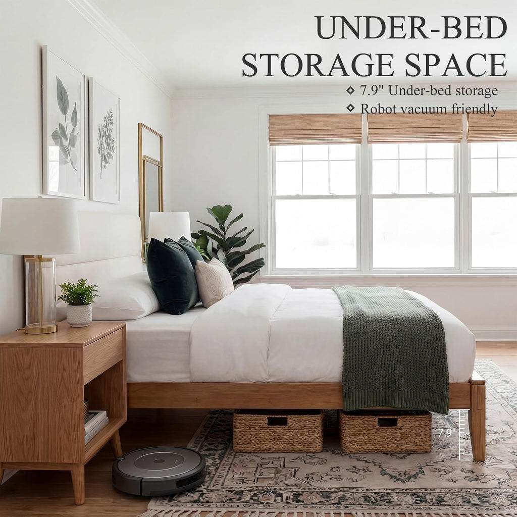 Japanese Joinery Bamboo Bed Frame King Size with Headboard