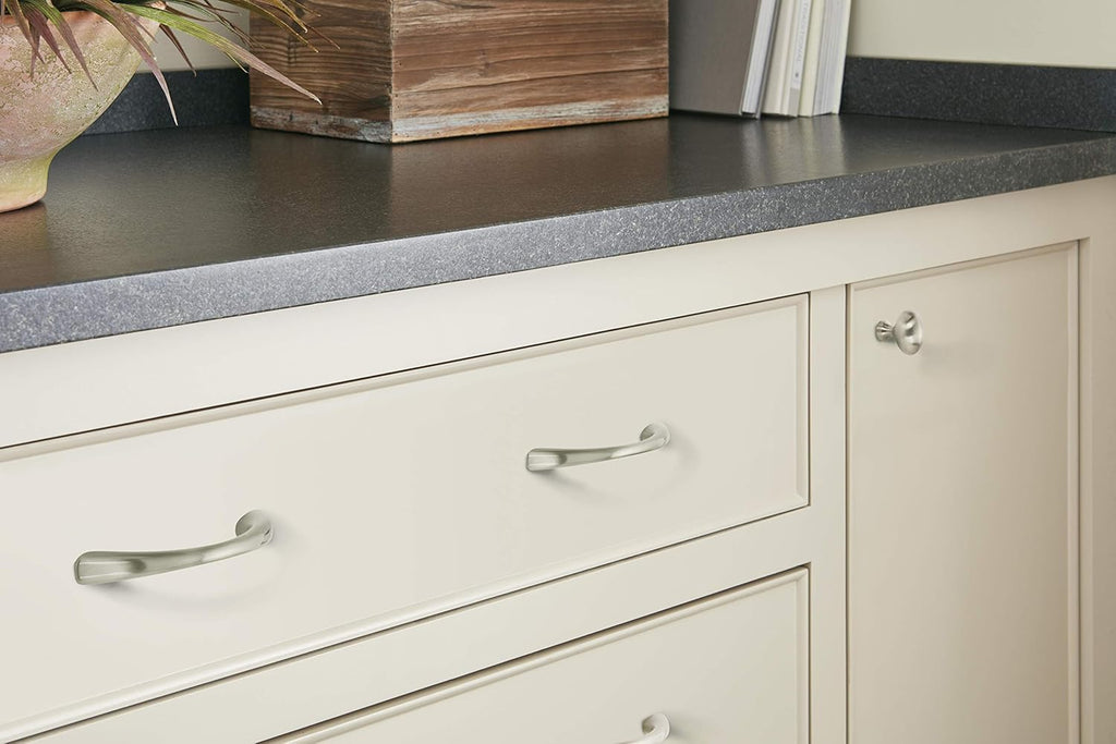| Cabinet Knob | Satin Nickel | 1-3/8 inch (35 mm) Length | Vaile | 10 Pack | Drawer Knob | Cabinet Hardware