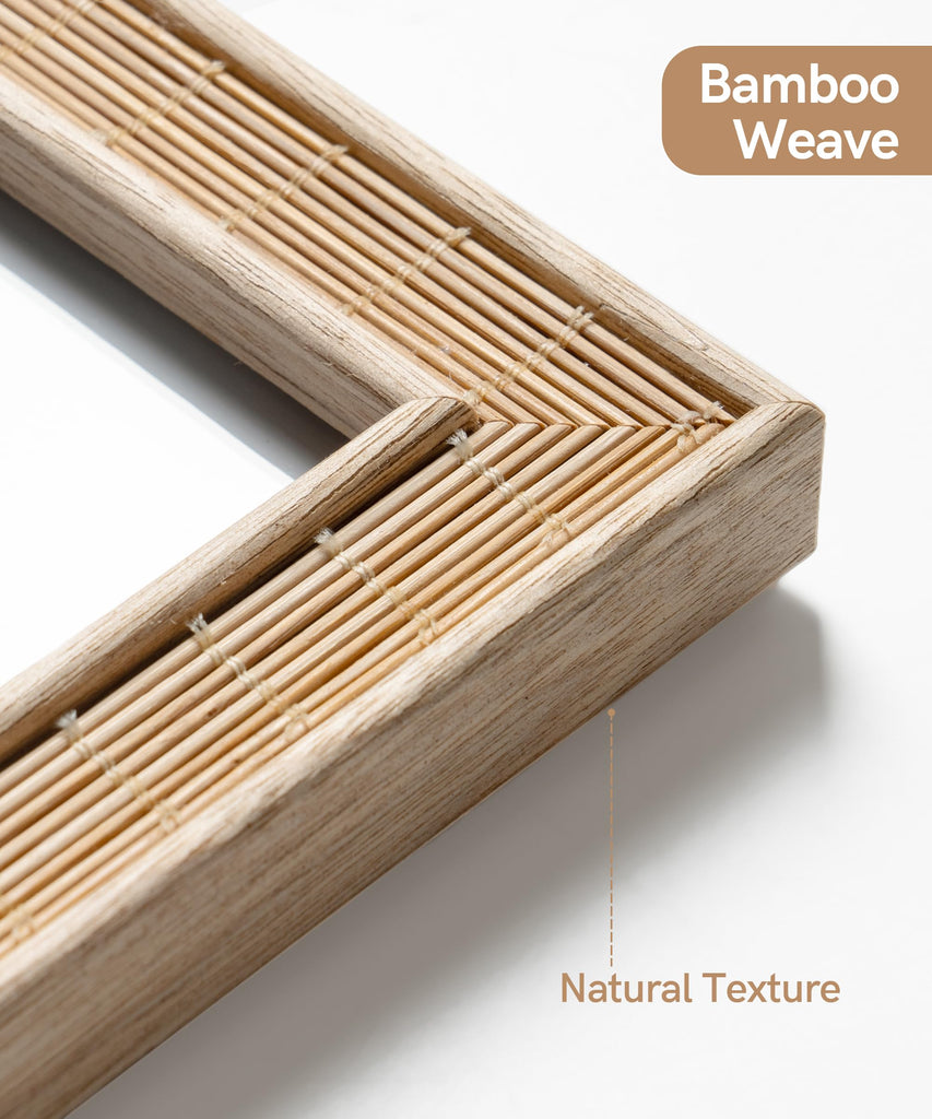 4x6 Bamboo Picture Frame Boho Rattan Wicker 4 x 6 Photo Frame