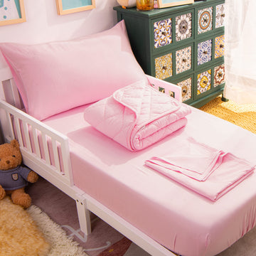 Toddler Microfiber Bedding Set, 4 Piece, Pink