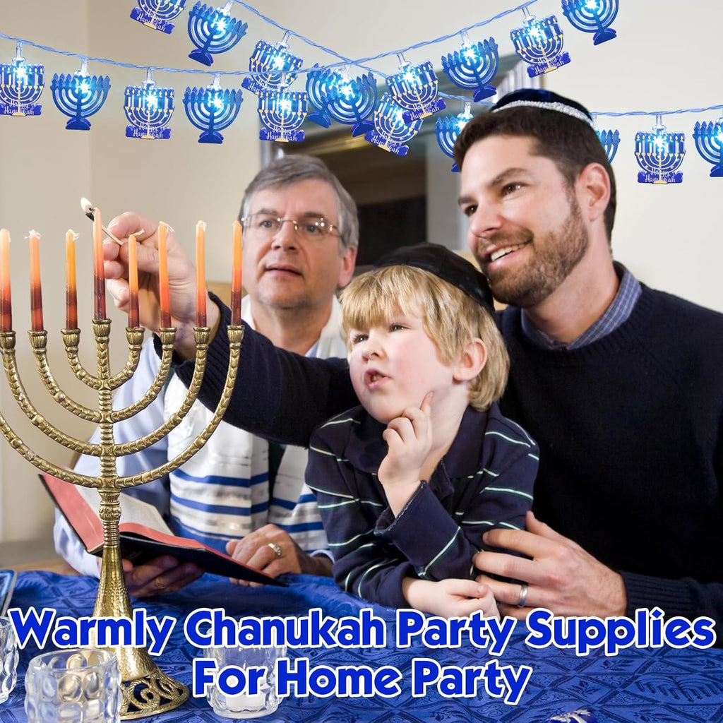 Strings 20 Feet 40 LED Hanukkah Lights Battery Operated - Set of 2