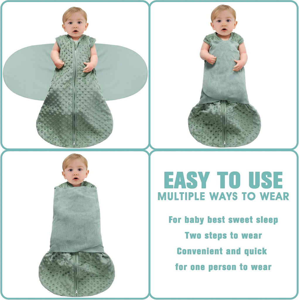 Fleece Sleep Sack Baby Swaddle, Way Adjustable Wearable Blanket,2 Pack Fleece Swaddling sleeping bag TOG