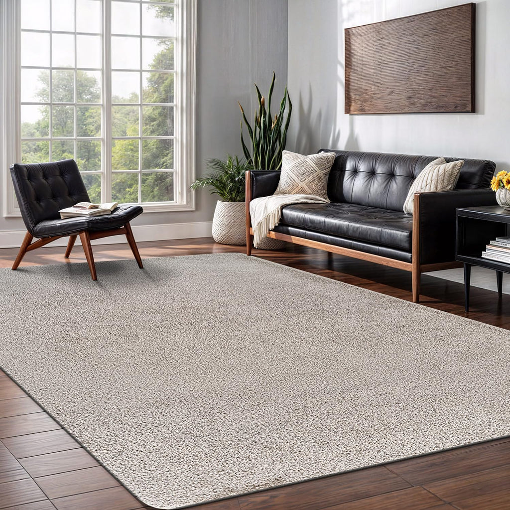 Area Rug Gray Washable Indoor Rug Solid Non Slip Easy to Clean Non Shedding Indoor Bedroom Kitchen Dining Room