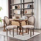 Beige Dining Chairs Set of 2, Upholstered Modern Kitchen Chairs with Curved Wood Backrest and Metal Legs for Dining Room