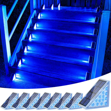 Solar Stair Lights 8 Pack, Solar Step Lights Outdoor Waterproof