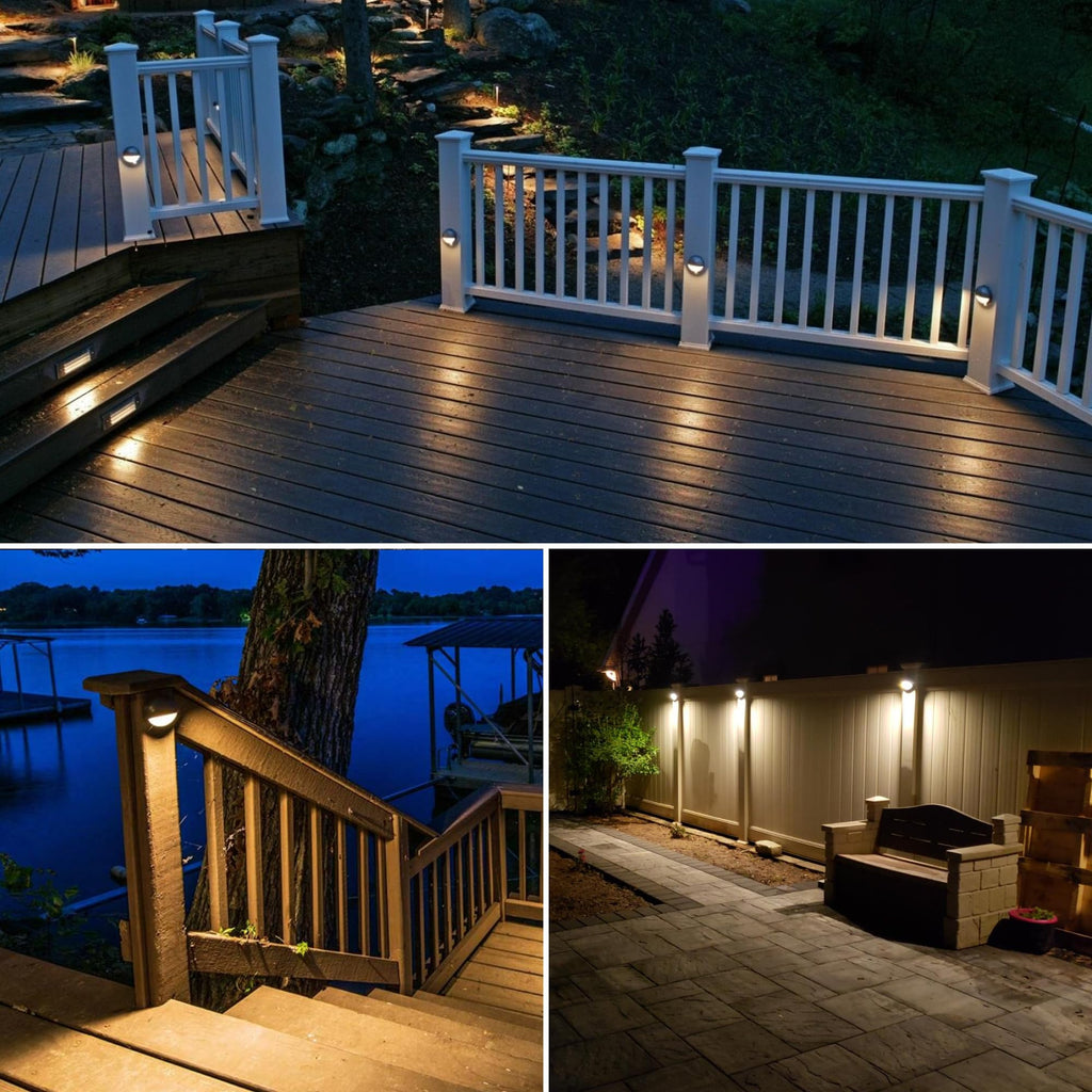 5W 4" Low Voltage Deck Lights LED 3000K Brown Cast-Aluminum 12-Pack