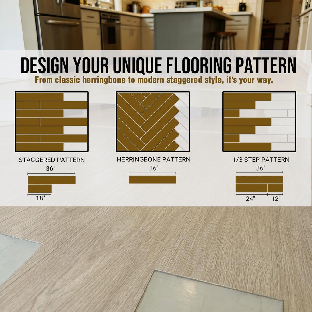 Waterproof Peel and Stick Floor Tile, 54 Sq.Ft Washed Beige Vinyl Flooring