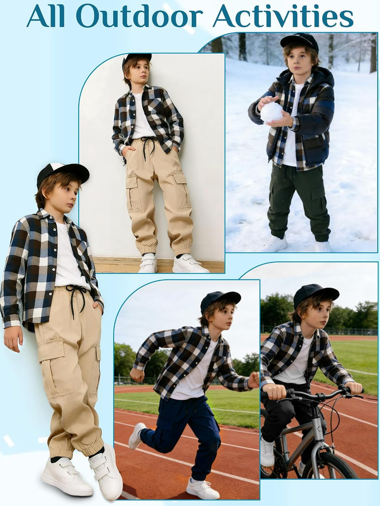 Toddler Boy Pants Joggers Sweatpants for Baby Boys Soft Casual Cargo Pants with Drawstring