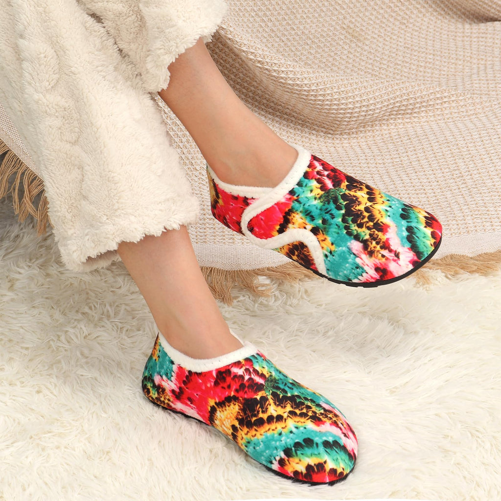 Women Mens House Slippers Lightweight Comfy Barefoot Slipper Socks Rubber Sole House Shoes for Indoor/Outdoor Bedroom