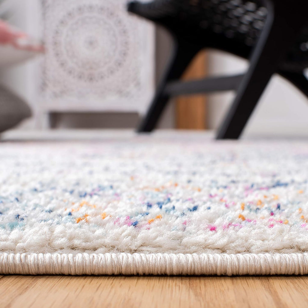 Area Rug 12x15 - Tulum - Large - Ivory & Dark Blue, Moroccan Boho Distressed Design, Non-Shedding & Easy to Clean