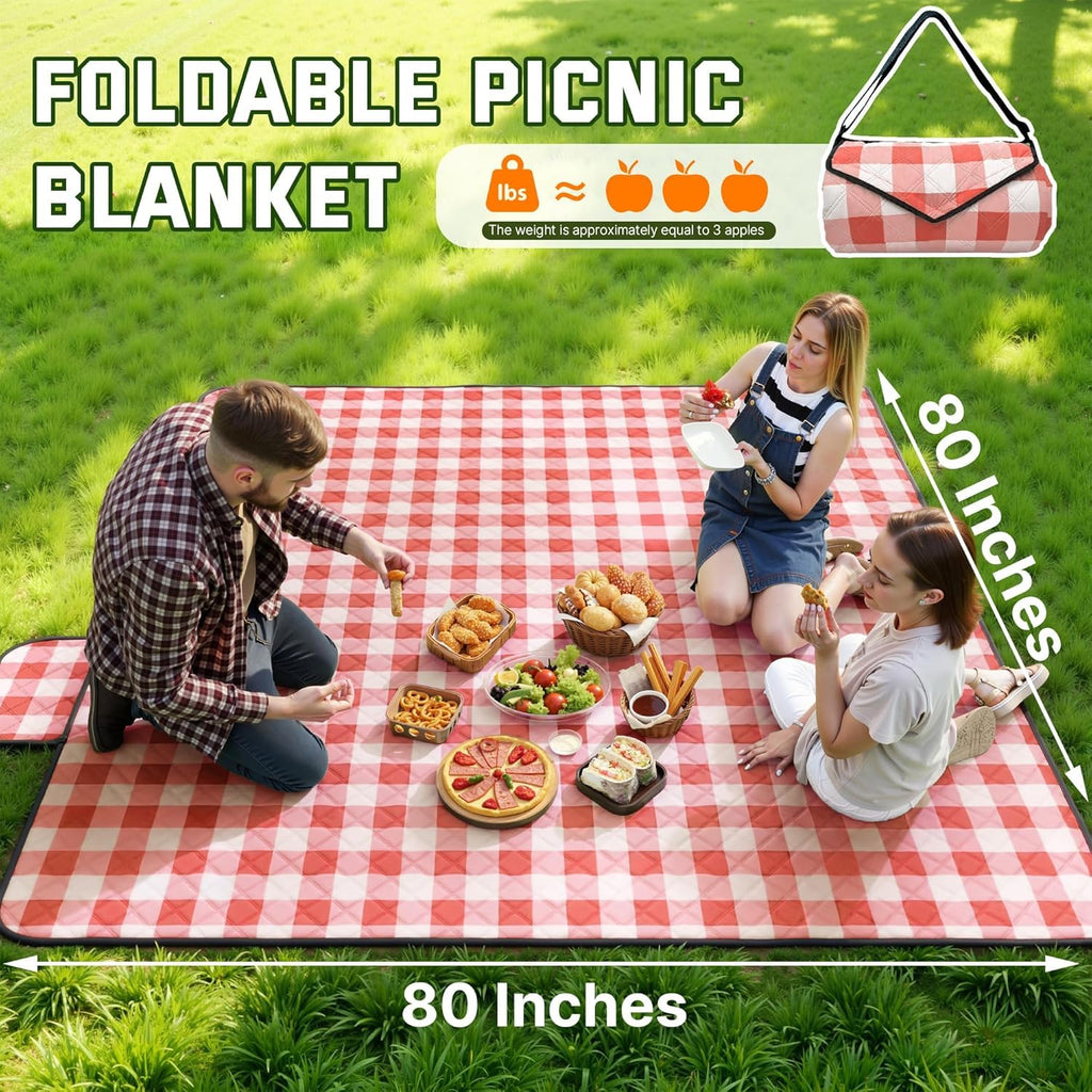 Extra Large Picnic Blanket Waterproof Beach Blanket 80''x80''