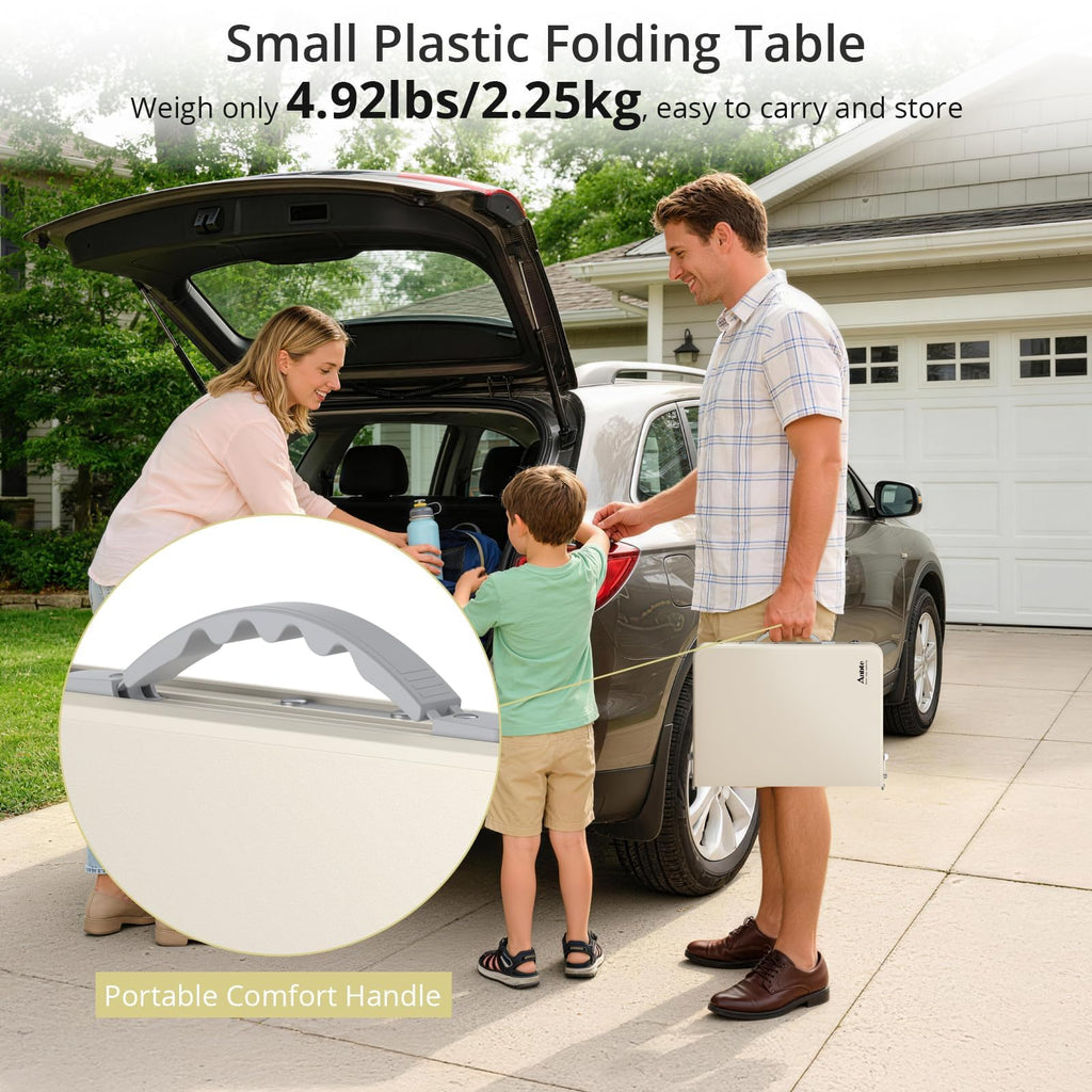 2 ft Small Folding Table, 3 Adjustable Height for Camping, 23" X 16"