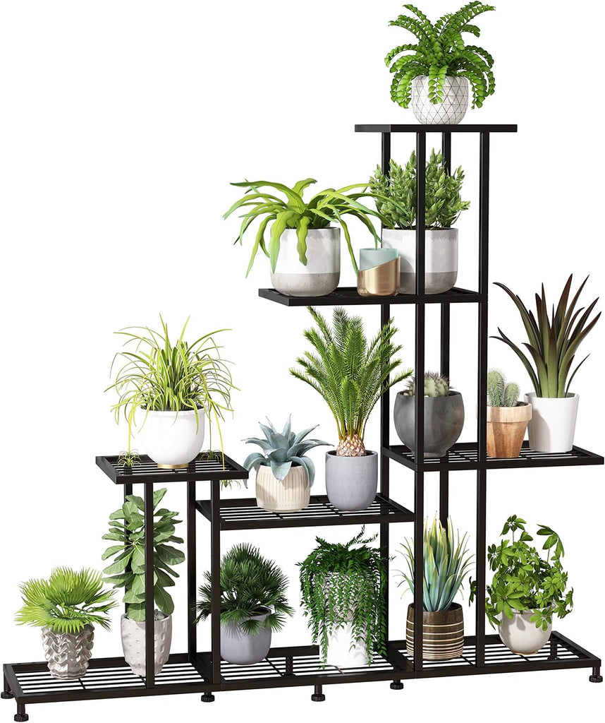 Heavy Duty Metal Plant Stand, 5 Tiers Multifunctional Plant Stand for Indoor Outdoor, for Tall Large Rack Garden