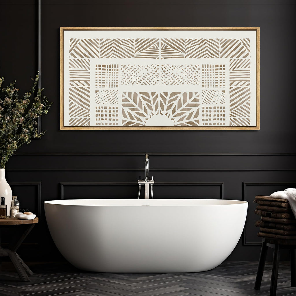 Extra Large Framed Canvas Print Wall Art Modern Abstract Geometric Antique Retro Fine Art Illustrations Decorative