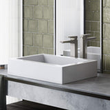 Voltaire Wide Rectangle Vessel Sink, Glossy White A131-B074CB3LKP
