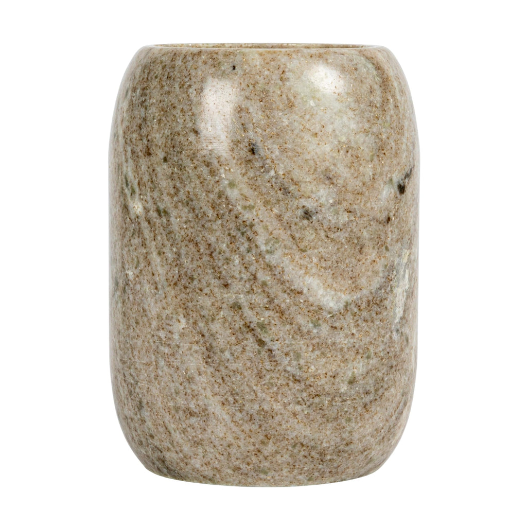 Modern Marble Bottle Holder, White Crock, Natural