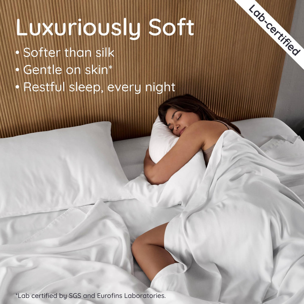 100% Viscose Derived from Bamboo Pillowcase Queen Size - Set of 2 Queen Cooling Pillow Cases for Hot Sleepers with