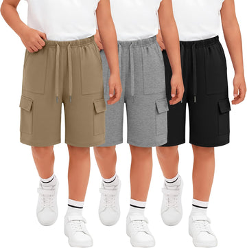 3 Pack Boys Cargo Knee Length Shorts