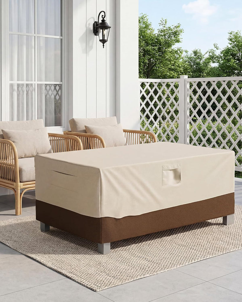 Outdoor Table Cover Rectangular, Patio Furniture Covers Waterproof | 600D Oxford Patio Table Cover with Windproof