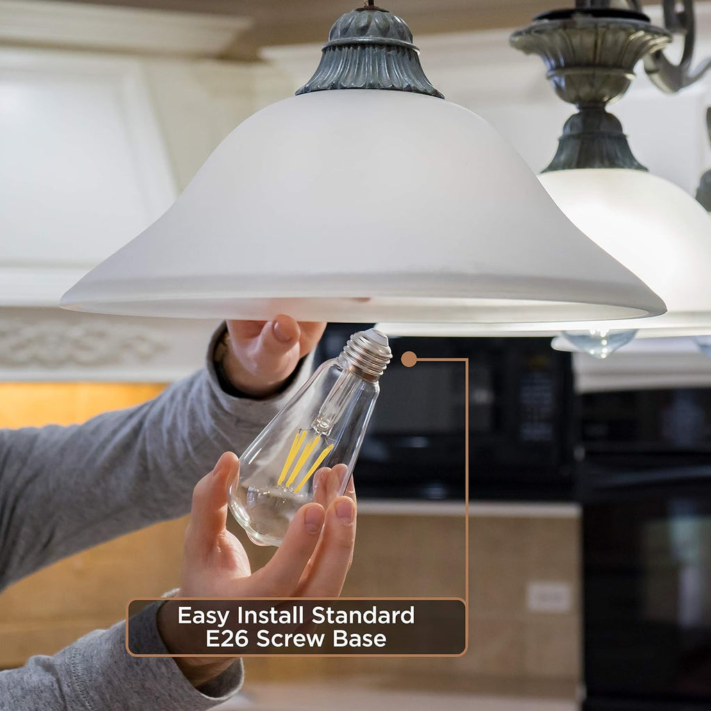 Vintage LED Edison 4W Bulbs - 2200K Dimmable Warm Illumination (40W Equivalent) - E26/27 Amber-Gold Tint