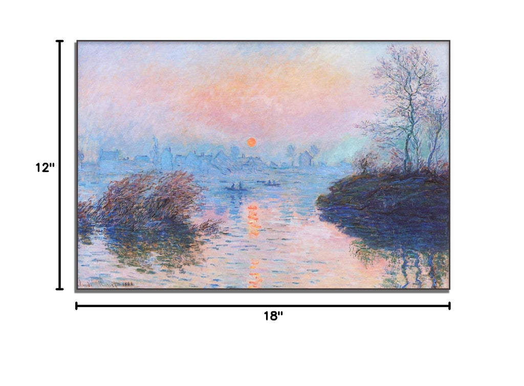 Claude Monet Wall Art Sunset on The Seine At Lavacourt, Winter Effect Poster Impressionist Art Nature Landscape Oil