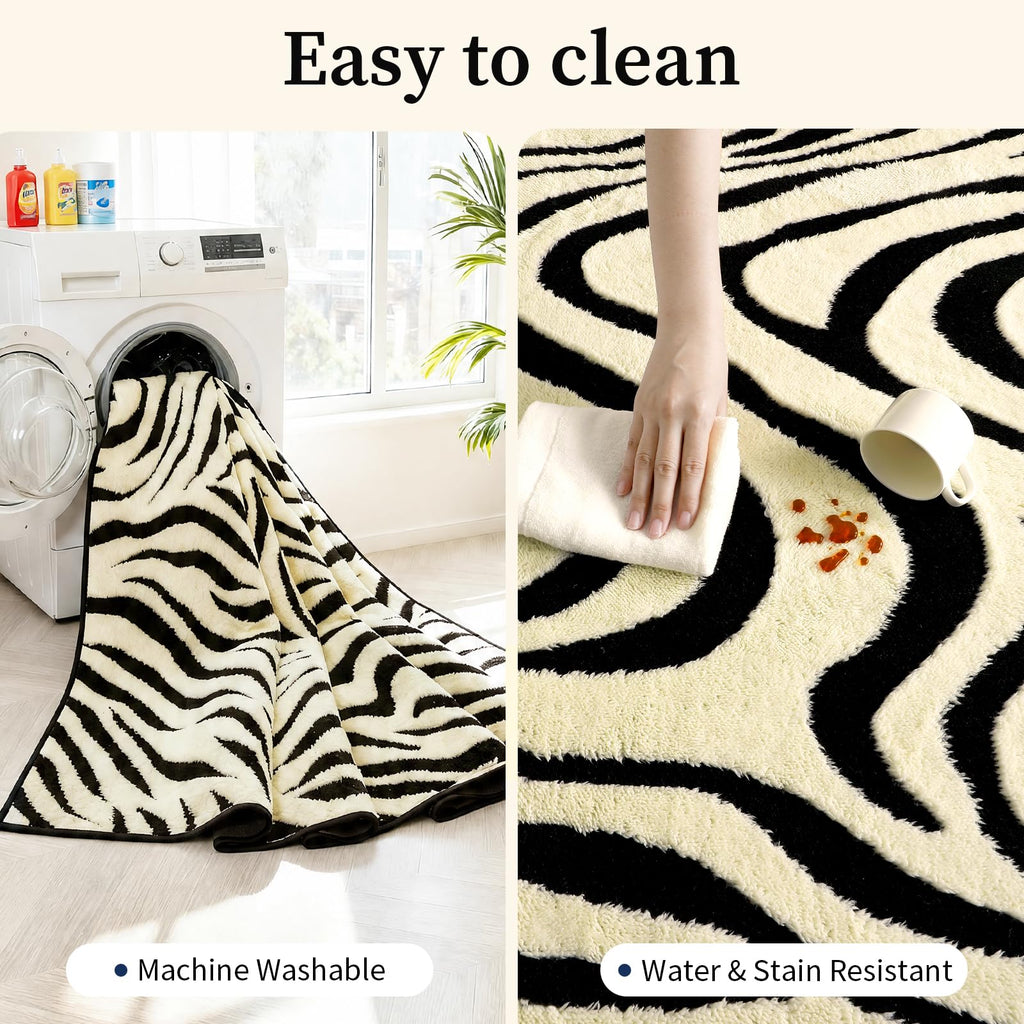 Zebra Hallway Runner Rugs : Modern Washable Non Slip Kitchen Rug