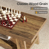 Farmhouse Coffee Tables, 47.24" Rectangle Coffee Tables with Storage Shelves, Rustic Wooden Center Table...