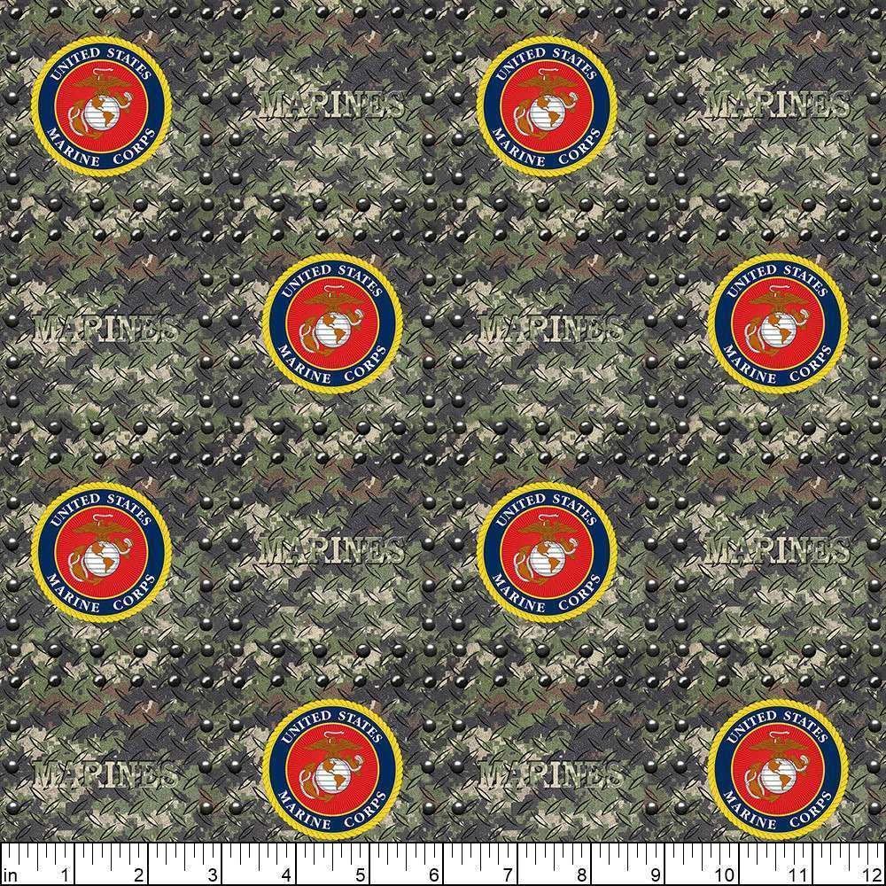 Marine Grate Green Cotton Fabric