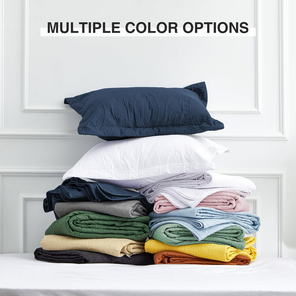 Oversized King Size Quilt Bedding Set Navy Bedspreads - Oversized King Lightweight Bedspread Comforter - Coin Pattern