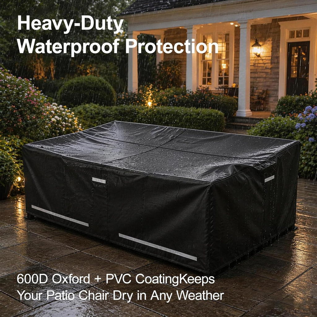 Rectangular Outdoor Furniture Covers Waterproof, Heavy Duty Patio Furniture Covers, 100% Waterproof Outdoor Couch