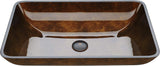 Vigo Vessel Sink Brown - 23” Artistic Rectangular Bathroom Vessel Sink