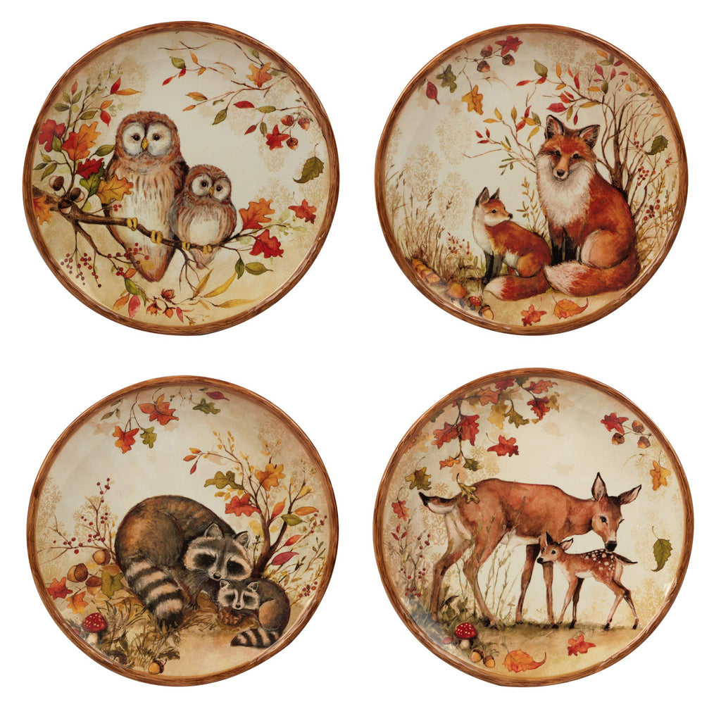 Pine Forest 16 pc Dinnerware Set, Service for 4, BROWN