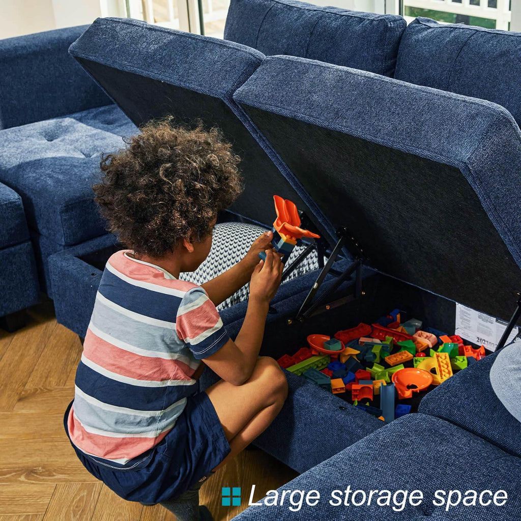 Modular Sectional Sofa with Storage Sectional Sleeper Couch Modular Sofa Bed Blue