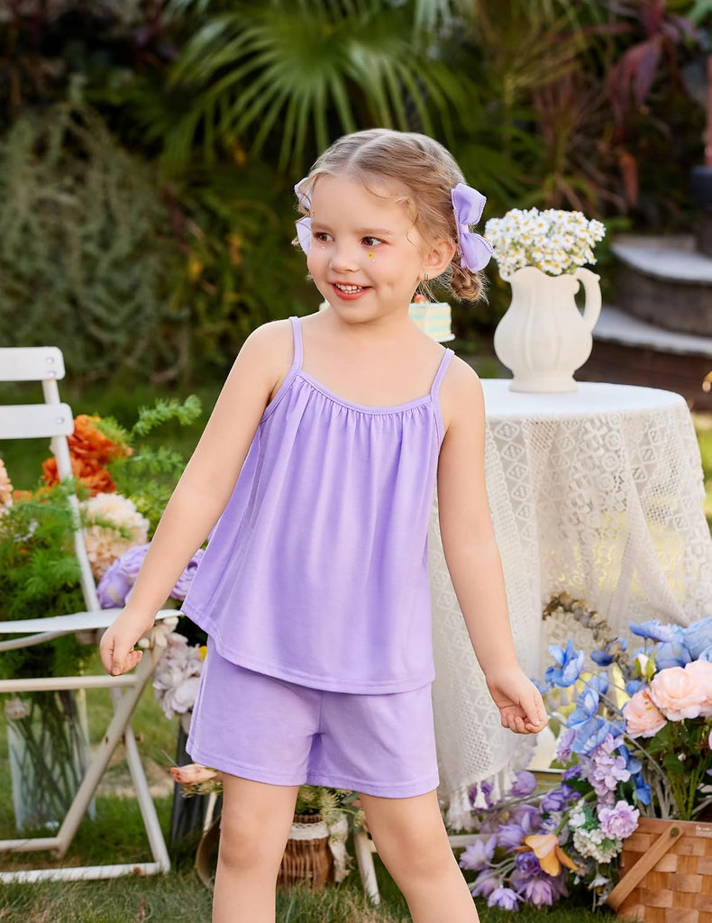 Toddler Kids Summer Clothes 2 Piece Tank Top and Shorts Set