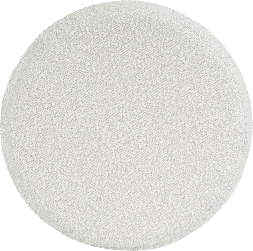 18" Round Ottoman - Cream Boucle