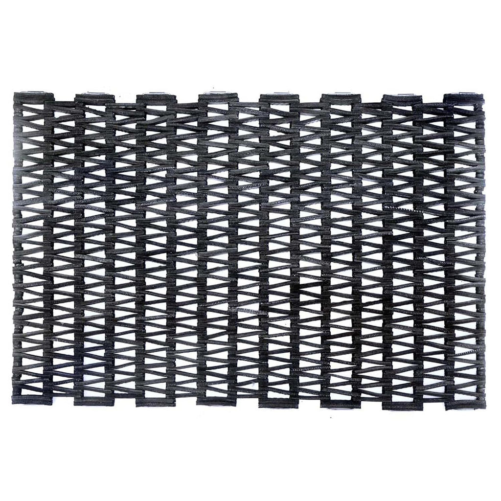Durite Outdoor Entrance Mat Runner, Recycled Rubber Tire-Link Doormat, Heavy Duty Non-Slip Herringbone Weave, Open