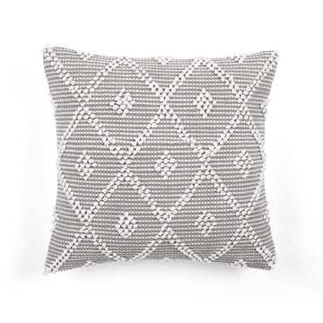 Adelyn Decorative Throw Pillow Cover, 20" W x 20" L, Light Gray - Square Pillow - Gray Diamond Pillow - Textured