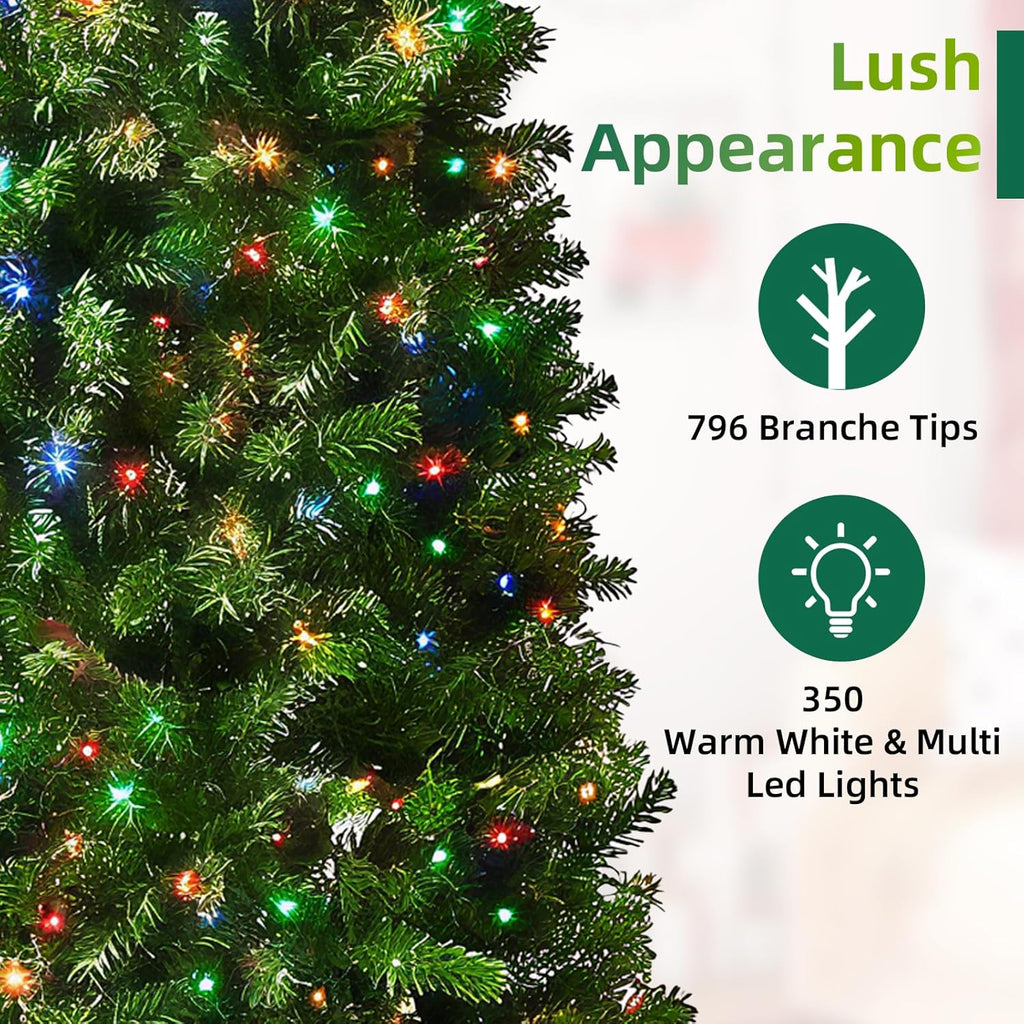 Pre-Lit Slim Christmas Tree Douglas Fir
