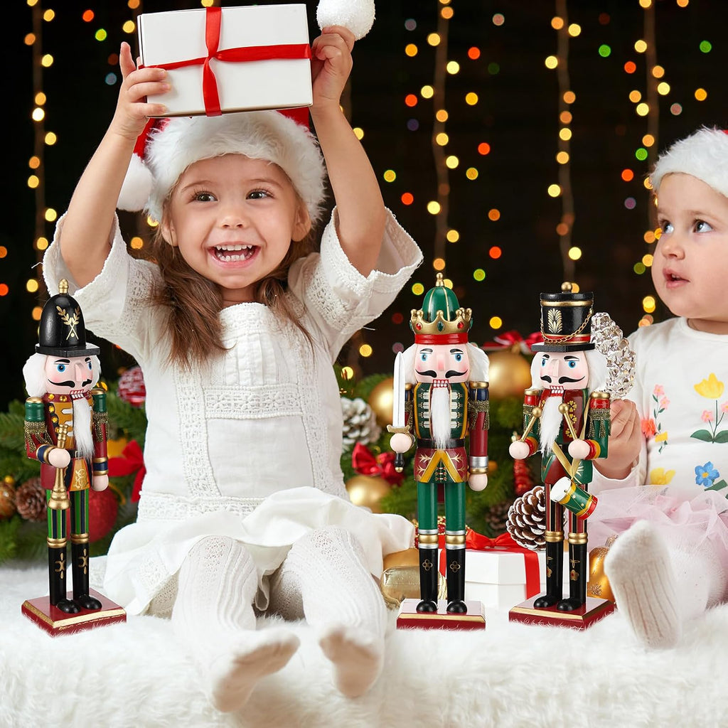 4 Pcs 12 Inch Christmas Nutcracker Figures Wooden Soldier