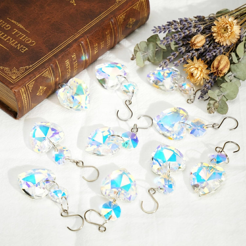 10pcs Suncatcher Prisms, Crystal Pendant Hanging Chandelier Beads for Decor - Crystal Suncatcher Prisms