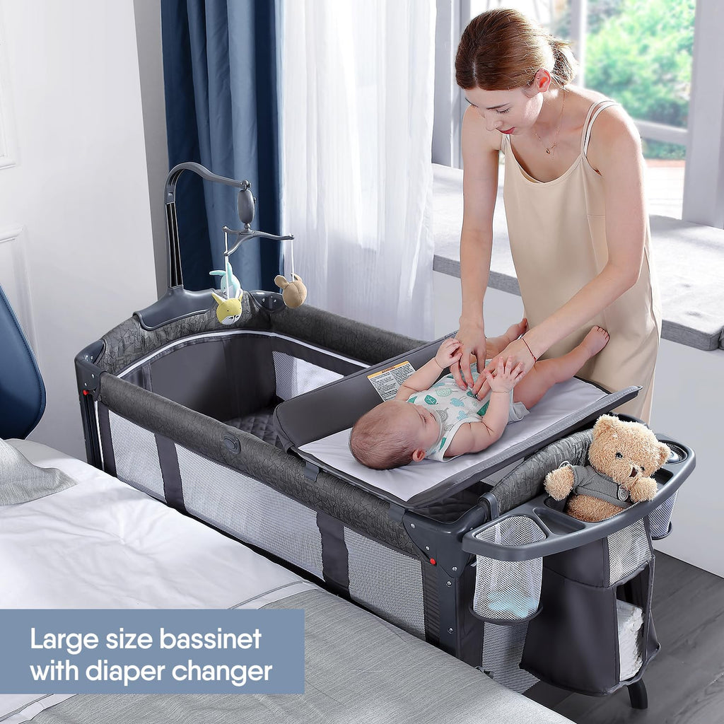 Baby Bassinet Bedside Crib, Play Yard, Diaper Changing Table