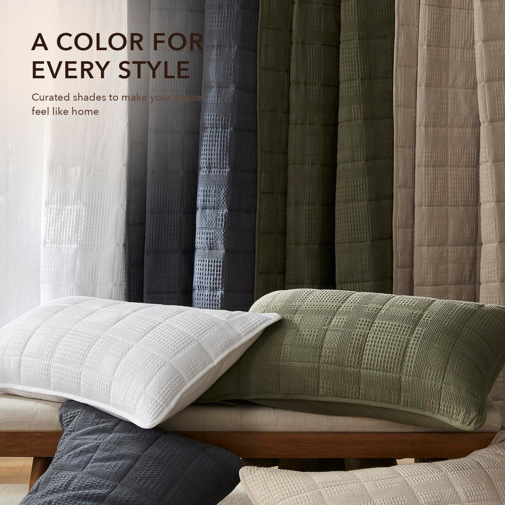 3 Pieces Quilt Set Cotton Waffle Weave Blanket 118"x106"