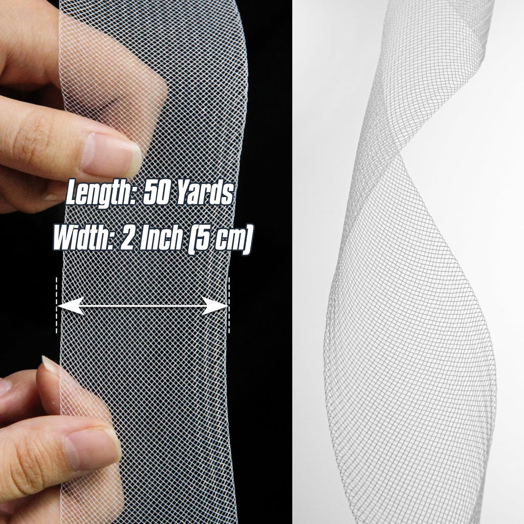 2 Inch Polyester Horsehair Braid Trim for Sewing White - 50 Yards