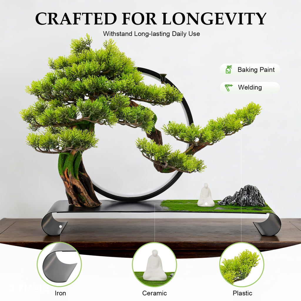Realistic Simulation Bonsai, Zen Artificial Welcome Pine Bonsai LED Lamp 10%-100% Brightness, Artificial Bonsai Pine