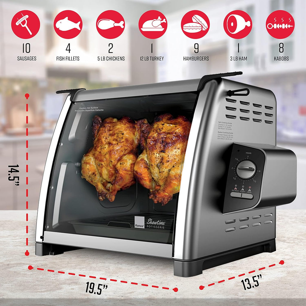 Modern Rotisserie Oven, Large Capacity (12lbs) Countertop Oven, Multi-Purpose Basket for Versatile Cooking, Easy-to
