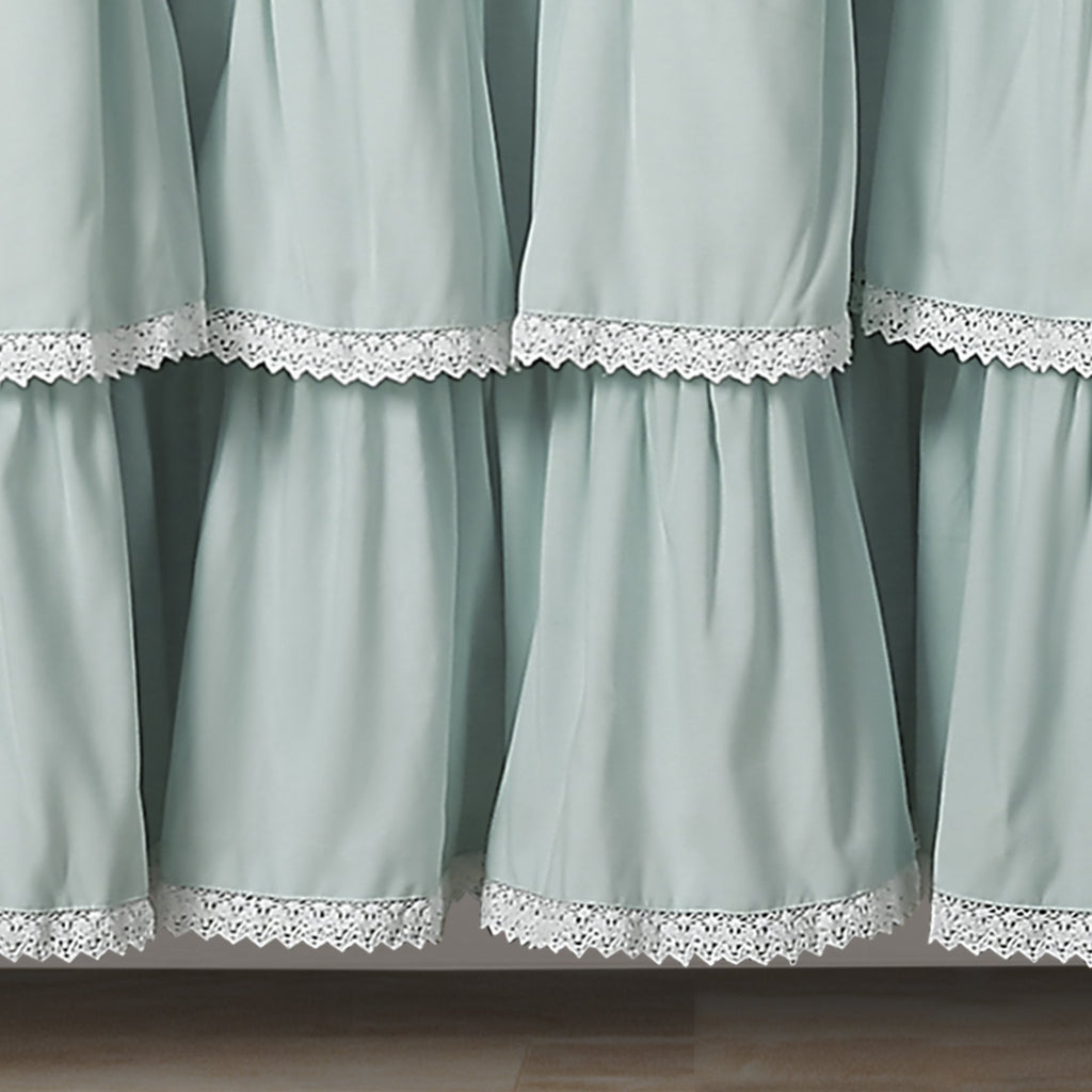 Lace Ruffle Single 72" W x 72" L Blue - Blue Shower Curtains - Ruffle Bathroom Curtain - Coquette Bathroom Decor